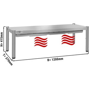 GGM Gastro - Pont thermique PREMIUM - 1200x370mm - avec 1 etage - Hauteur : 415mm Argent