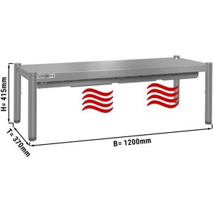 GGM Gastro - Pont thermique ECO - 1200x370mm - avec 1 etage - hauteur : 415mm Argent