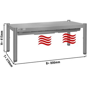 GGM Gastro - Pont thermique ECO - 800x370mm - avec 1 etage - hauteur : 415mm Argent