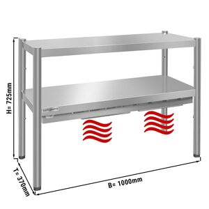 GGM Gastro - Pont thermique PREMIUM - 1000x370mm - avec 2 etages - hauteur : 725mm Argent