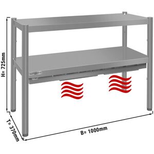 GGM Gastro - Pont thermique ECO - 1000x370mm - avec 2 etages - hauteur : 725mm Argent