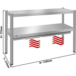 GGM Gastro - Pont thermique PREMIUM - 1200x370mm - avec 2 etages - hauteur : 725mm Argent