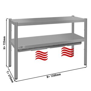 GGM Gastro - Pont thermique ECO - 1200x370mm - avec 2 etages - hauteur : 725mm Argent