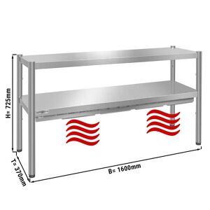 GGM Gastro - Pont thermique PREMIUM - 1600x370mm - avec 2 etages - hauteur : 725mm Argent