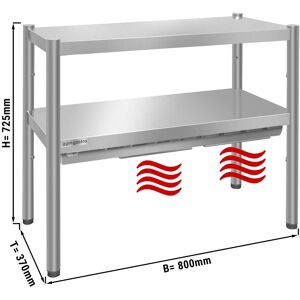 GGM Gastro - Pont thermique PREMIUM - 800x370mm - avec 2 etages - hauteur : 725mm Argent