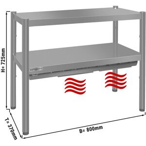 GGM Gastro - Pont thermique ECO - 800x370mm - avec 2 etages - hauteur : 725mm Argent