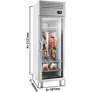 GGM Gastro - Dry Aging Armoire de maturation de la viande 0,68 m - avec 1 porte vitree - inox Argent