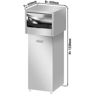 GGM Gastro - Poubelle avec ouverture a couvercle rabattable - 80L - inox Argent