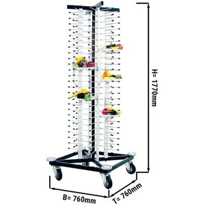 GGM Gastro - Chariot porte-assiettes - 0,76 x 0,76 m Blanc / Noir