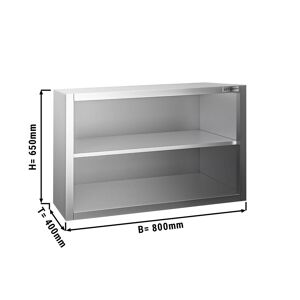 GGM Gastro - Armoire murale inox PREMIUM - 800x400mm - sans porte battante - hauteur 650mm Argent