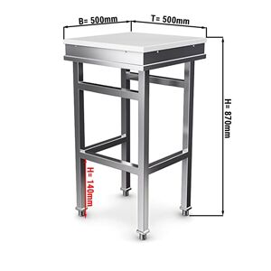 GGM Gastro - Bloc de hachage en acier inoxydable Plastique - 500x500mm Argent