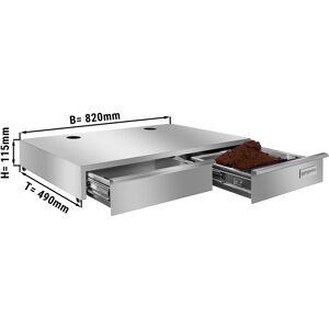 GGM GASTRO - Tiroir à marcs de café - Double - 820x490x110mm