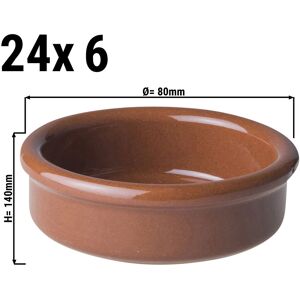 GGM GASTRO - (24x 6er Set) CLASSICO - Pot à beurre Tapas - Ø 80mm - Marron Marron