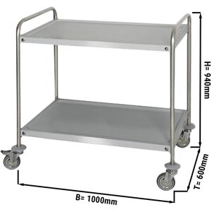 GGM GASTRO - Chariot de service - 1000x600mm - avec 2 étagères