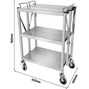 GGM GASTRO - Chariot de service - pliable - 635x400mm - avec 3 étagères