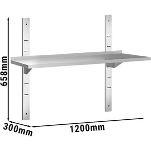 GGM GASTRO - Tablettes murales PREMIUM - 1200x300mm - avec 1 étage