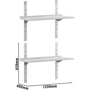 GGM GASTRO - Tablettes murales ECO - 1200x400mm - avec 2 étagères