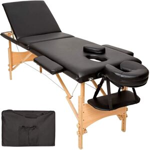 Bc-elec - BM3523-1B Table de massage pliante en bois 210x80x93cm, Noir, 120kg max, Mousse 9cm