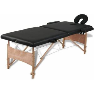 Bc-elec - HM2523-BLACK Table de massage pliante en bois 210x80x80cm noire, + Sac, Max. 120kg