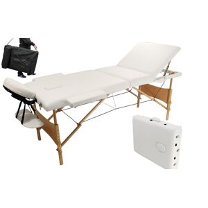 Bc-elec - 5550-3062 Table de massage pliante en bois 210x100x100cm, Blanc, 250kg max, Mousse 10cm