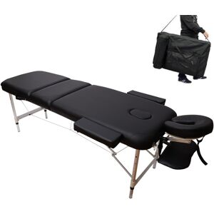 Bc-elec - 5550-3063 Table de massage pliante en aluminium 210x80x80cm, Noir, + Sac, Max. 120kg