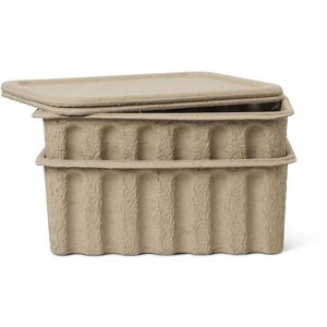 ferm LIVING - Paper Pulp Boîte de rangement, grande, brune (lot de 2)