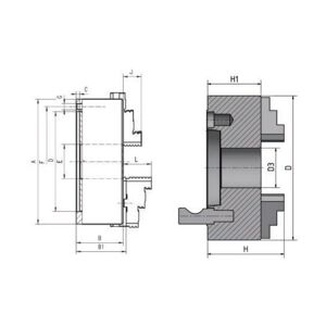 -  .plato de 4 garras ø 250 mm din 6350 A2-5