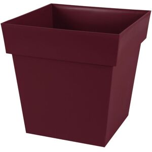 - Pot de fleur carré Toscane 39 x H.39 cm - Rouge bourgogne