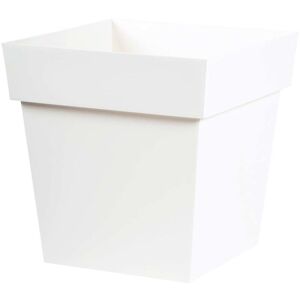 - pot bas carre toscane 39X39X39CM 38L blanc plastique