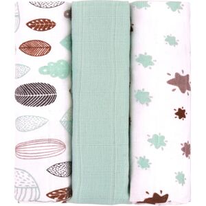 T-TOMI TETRA Mint Leafs couches en tissu 70x70 cm 3 pcs