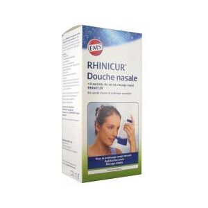 Rhinicur Douche Nasale + 4 Sachets Sel Rinçage - Boîte 1 douche nasale + 4 sachets de 2,5 g.