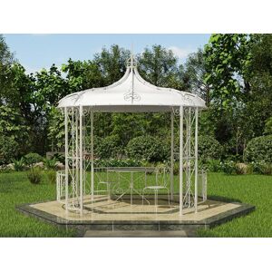 Vente-unique.com Kiosque de jardin TILCARA en métal façon fer forgé D300 x H290cm - Blanc