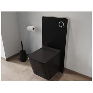 Vente unique Pack WC suspendu noir mat avec bati support decoratif CLEMONA