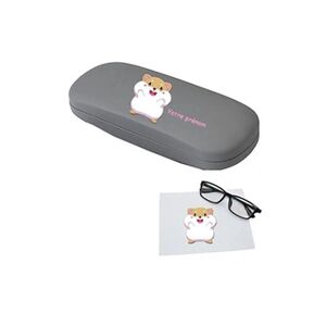 Taperso Etui a lunettes gris avec motif hamster style kawaii personnalisable - Publicité