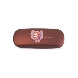 Taperso Etui a lunettes marron bronze motif Lion princesse personnalisable - Publicité