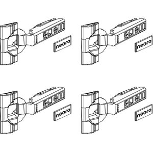 neoro n80 albus / fumo Ensemble de charnières d’armoire haute, 4 pièces, BL001212,