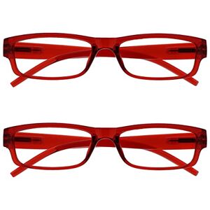 OPULIZE The Reading Glasses Lunettes de Lecture Rouge Léger Confortable Lecteurs Valeur Set de 2 Hommes Femmes RR32-Z +1,00 - Publicité