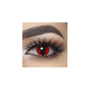 MYSA LENS ® Lentilles De Contact De Couleur Fantaisie Crazy Halloween Cosplay Yeux De Chat Oeil De Chat Rouge Serpent Red Cat Etui Offert 12 Mois sans correction - Publicité