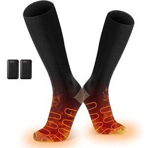 Chaussettes chauffantes Hommes Femmes, Chaussettes chauffantes avec  batterie rechargeable 4000mAh, Chauffe-pieds chauffants électriques