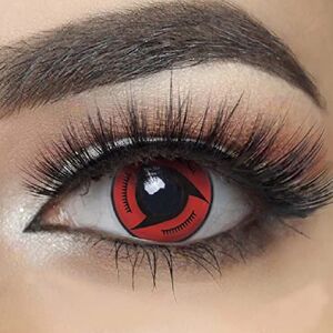 MYSA LENS ® Lentilles De Contact De Couleur Fantaisie Crazy Lens Cosplay Halloween Yeux Rouge Naruto Magekyu Etui Offert 12 Mois sans correction - Publicité