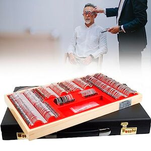 GEJLELDS Lentilles avec Lunettes d'Essai 266 pcs Lentilles d'Essai Boîte d'Optométrie Optique d'Essai Lentille de Bord en Métal Protection des Yeux - Publicité