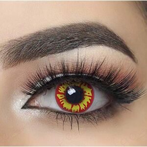 MYSA LENS ® Lentilles De Contact De Couleur Fantaisie Crazy Lens Cosplay Halloween Yeux Loup Garou Rouge Red Wolf Etui Offert 12 Mois sans correction - Publicité