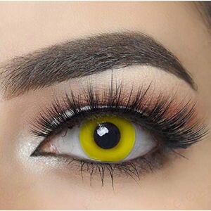 MYSA LENS ® Lentilles De Contact De Couleur Fantaisie Crazy Lens Cosplay halloween Yeux Jaune Oeil Demon Yellow Out Etui 12 mois sans correction - Publicité