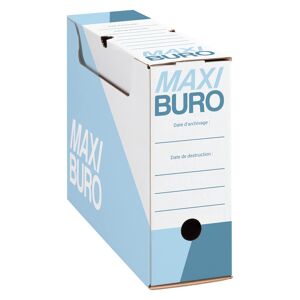 Maxiburo Boîte à archives bleue dos 10 cm Maxiburo - Lot de 20 Jaune