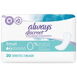 Always discreet Serviette pour fuites urinaires Small O% - Lot de 3