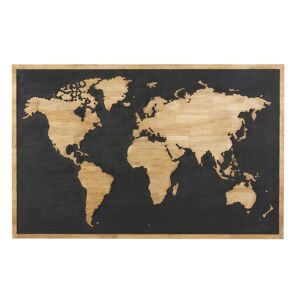 Maisons du Monde Déco murale carte du monde en bois de manguier bicolore 139x90