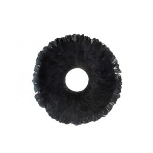 LANADECO Couronne décorative plumes noires D52cm