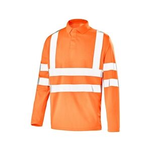 Cepovett - Polo manches longues Fluo Base 2 Orange Taille LL