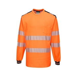 Portwest - T-Shirt PW3 manches longues HV - T185 Orange / Noir Taille 5XLXXXXXL