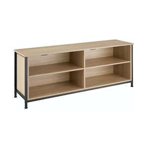 Tectake Étagère pour téléviseur Navan 147x41x60,5cm - Bois clair industriel, Chêne Sonoma